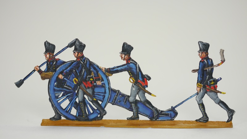 Preußische Artillerie, Kanone einrichtend, Gruppe,